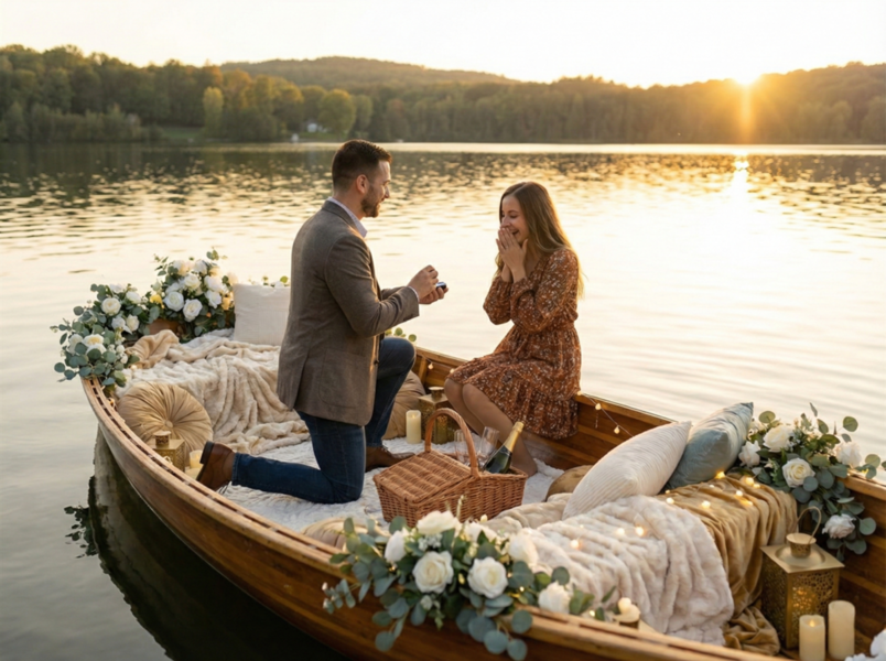 Szerelmesen csónakázós